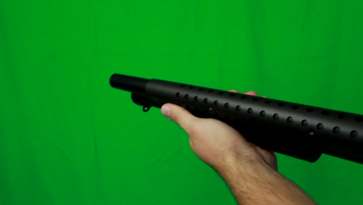 Close Shotgun Holding - Green Screen