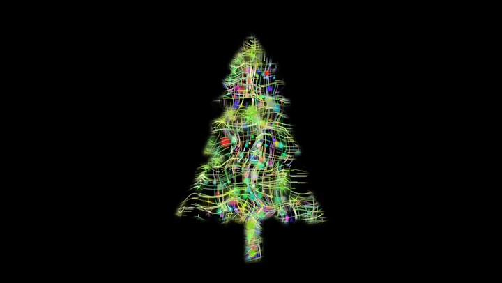 Forming Christmas Tree From Colored Stars