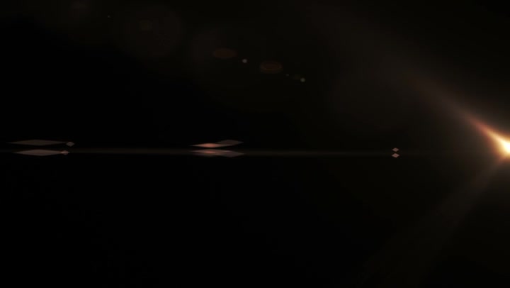 Golden Horizontal Lens Flare With Blinks 045