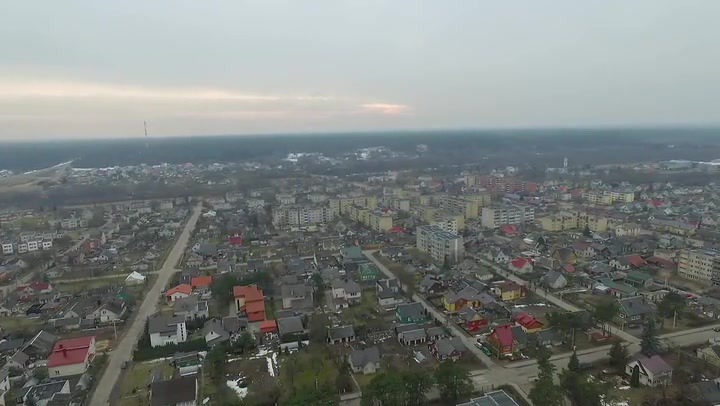 Panorama Over Small Town With Rotation 4
