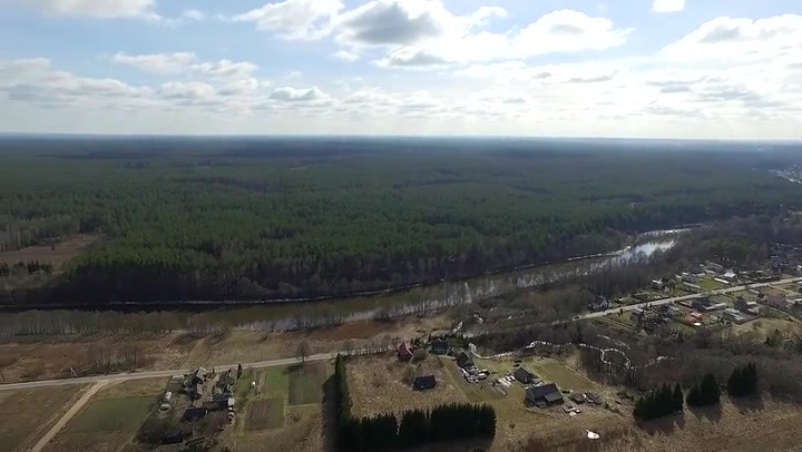 Flight Over Small Town In Distance 3