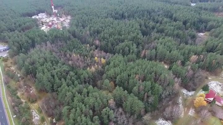 Flight Over The Forest And Small Town In Distance 6