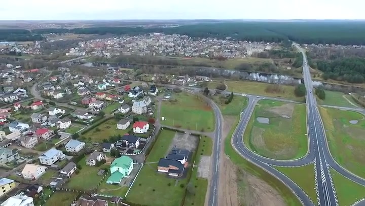 Flight Over The Forest And Small Town In Distance 4