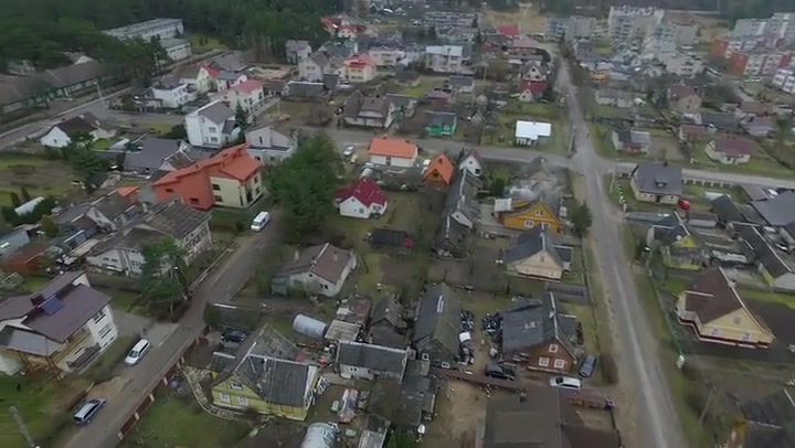 Flight Over Small Town With Rotation Left 3
