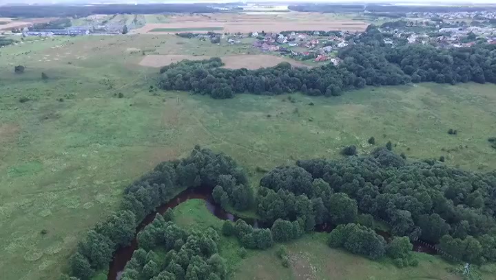 Panorama Over Country Near River And Houses 3