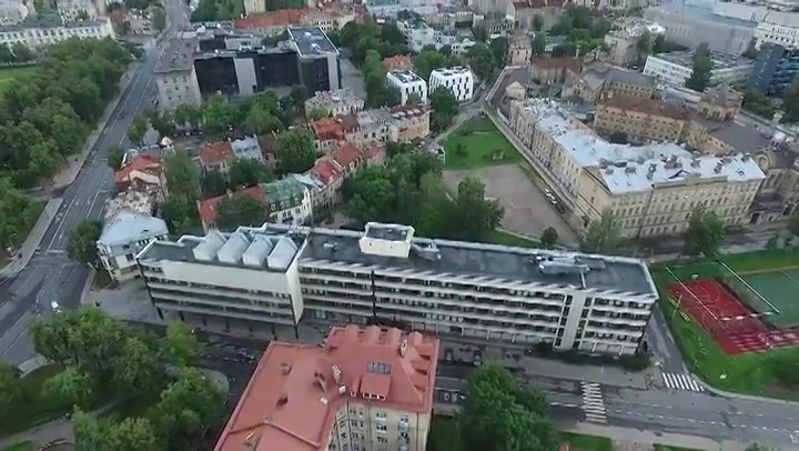 Aerial View Over The City Near River 1