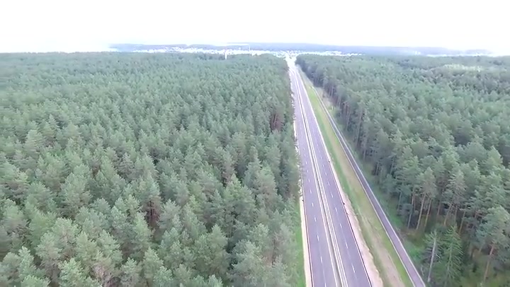 Panorama Over The Highway Near The Forest 7