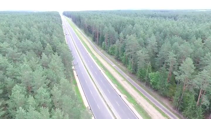 Panorama Over The Highway Near The Forest 1