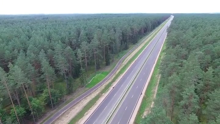 Panorama Over The Highway Near The Forest 3