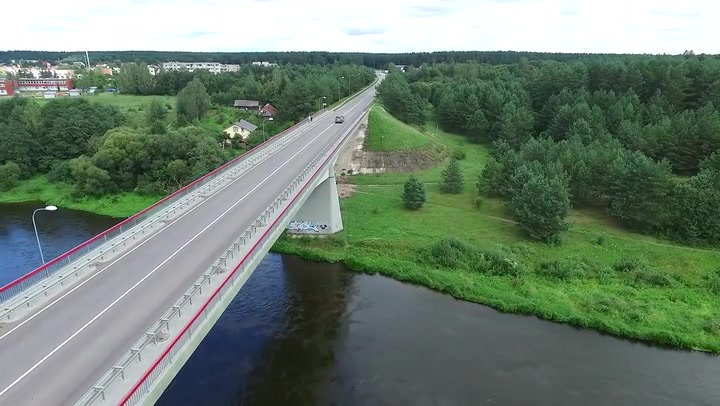 Panorama Over The Bridge Near River