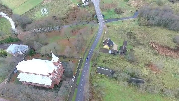 Flight Over The Country Near Church 3