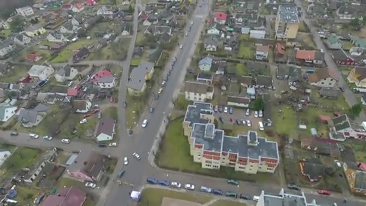 Flight Over Small Town