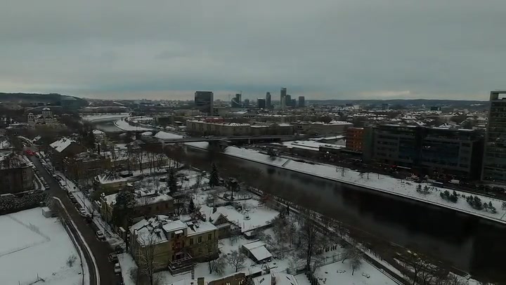 Panorama Over The City Near River With Rotation